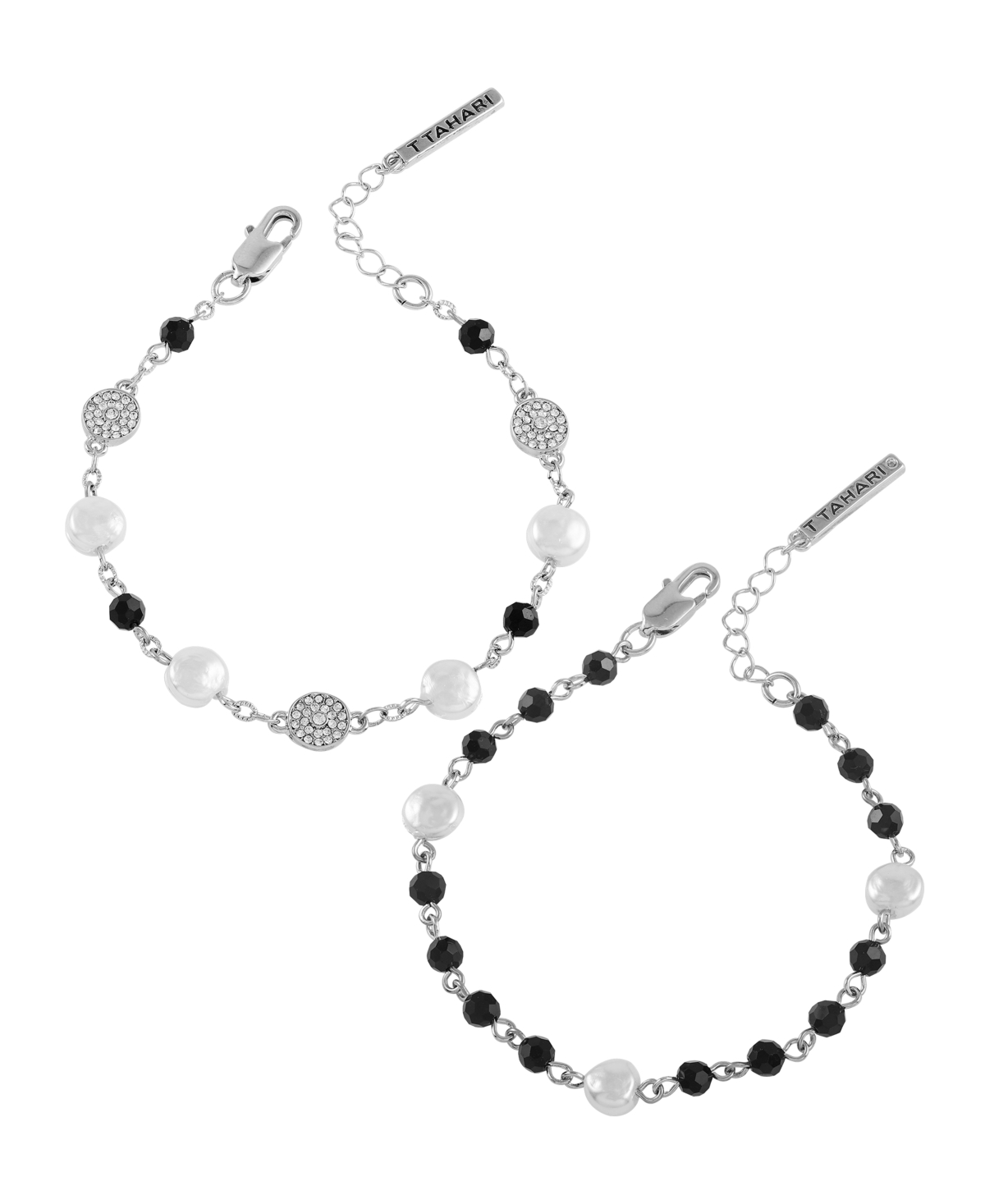 Silver-Tone Line Bracelet Duo Set - Silver