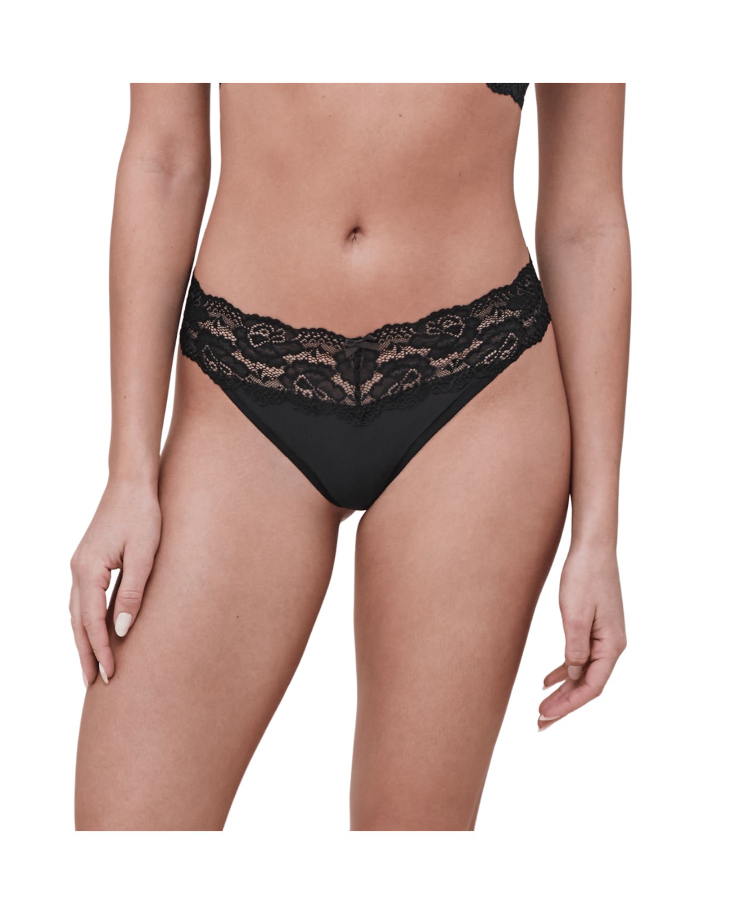 Women's Goddess Lace Trim Thong 3-Pack