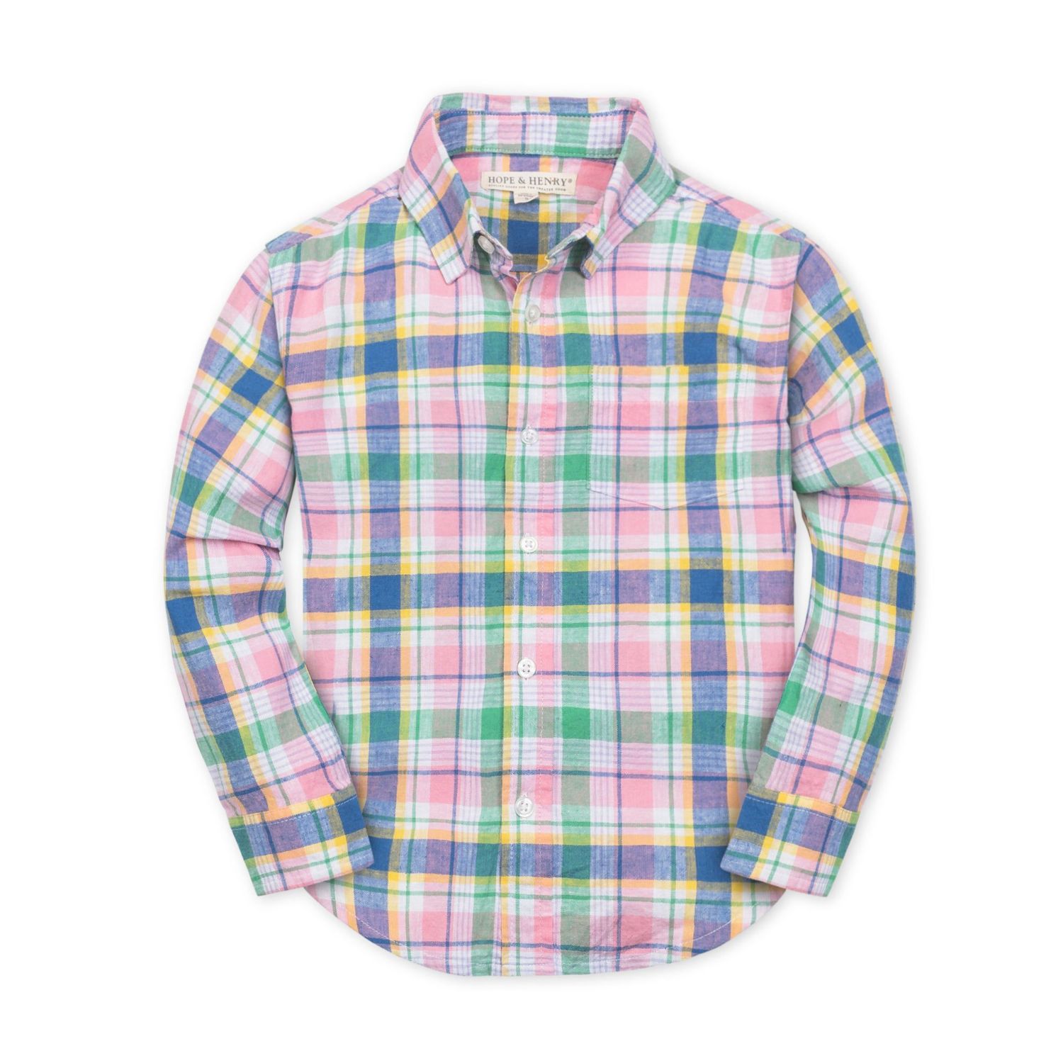 Hope and Henry Boys' Linen Long Sleeve Button Down Shirt - Kids