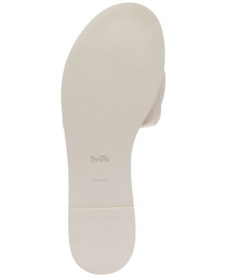 Holly Quilted Puffy C Slide Flat Leather Sandals