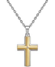 Mens gold sale cross necklace macys
