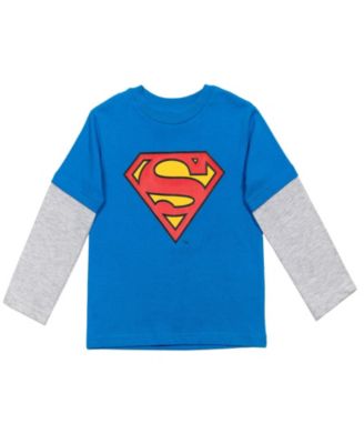 Little Boys Batman Superman The Flash 3 Pack Hang down Long Sleeve T-Shirts