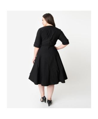 Plus Size Half Sleeve Surplice Delores Swing Dress