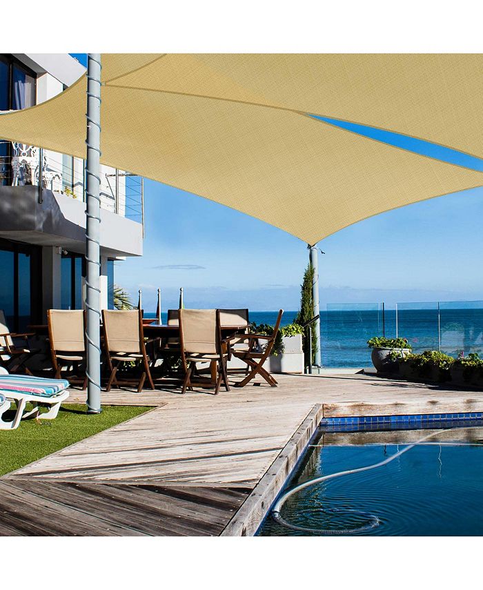 Yescom 19x13 Ft Rectangle HDPE Sun Shade Sail Canopy 97% UV Block ...