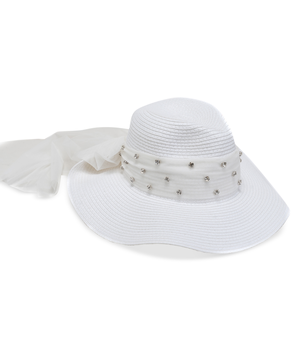 Bellissima Millinery Collection Women's Rhinestone Bow Panama Hat