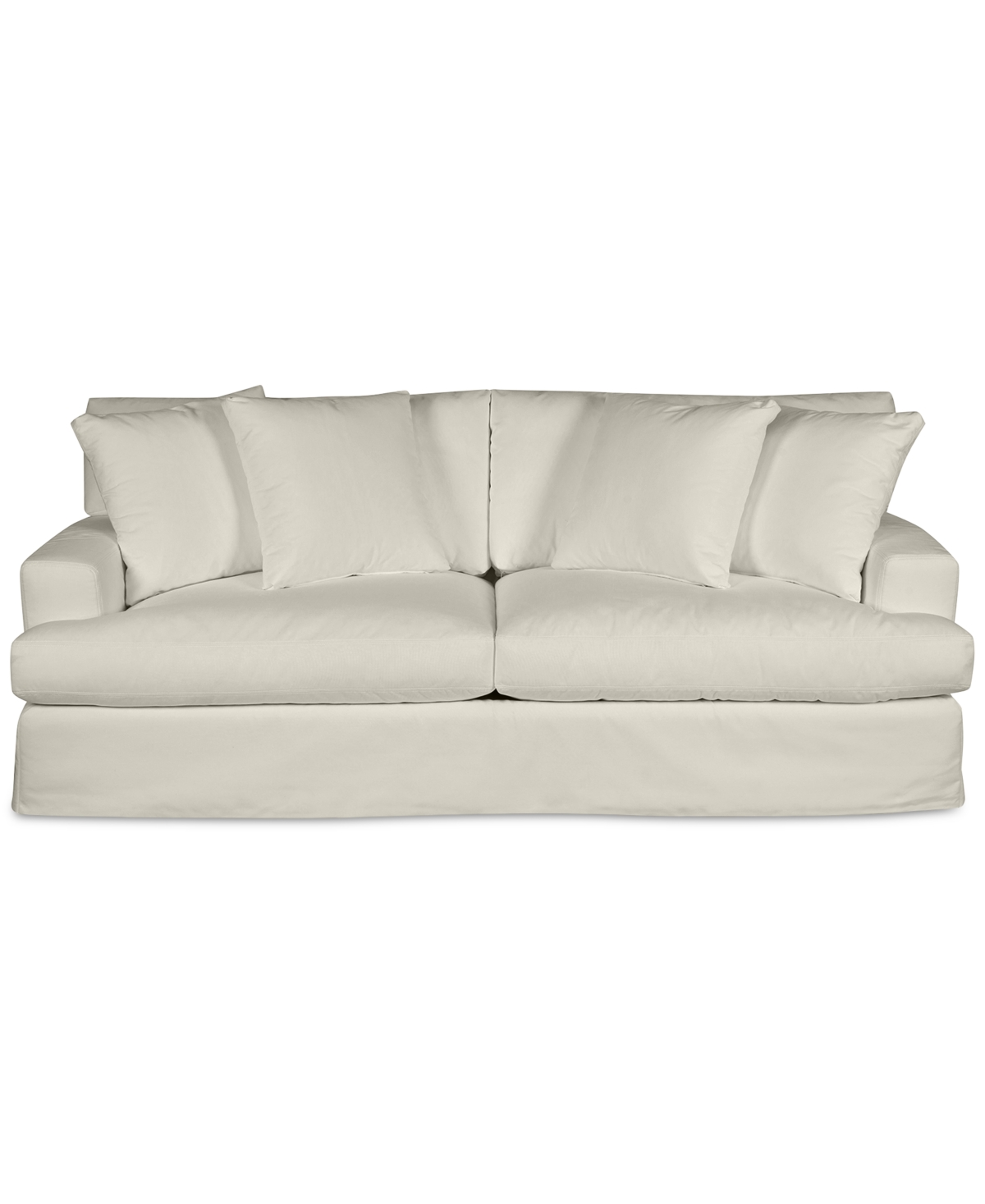 Shop Macy's Brenalee 93" Performance Fabric Slipcover Sofa With Four Pillows In Peyton Birch
