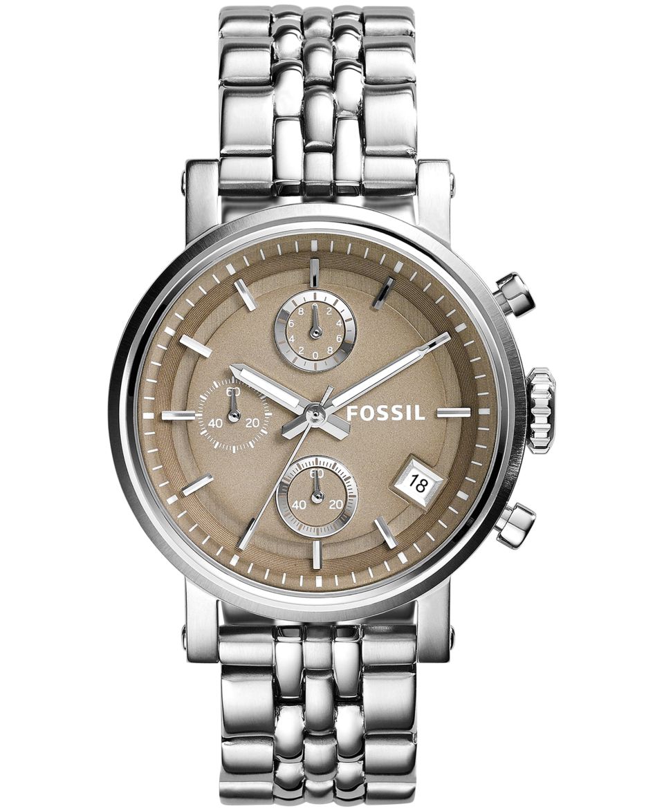 Fossil Womens Chronograph Original Boyfriend Stainless Steel Bracelet