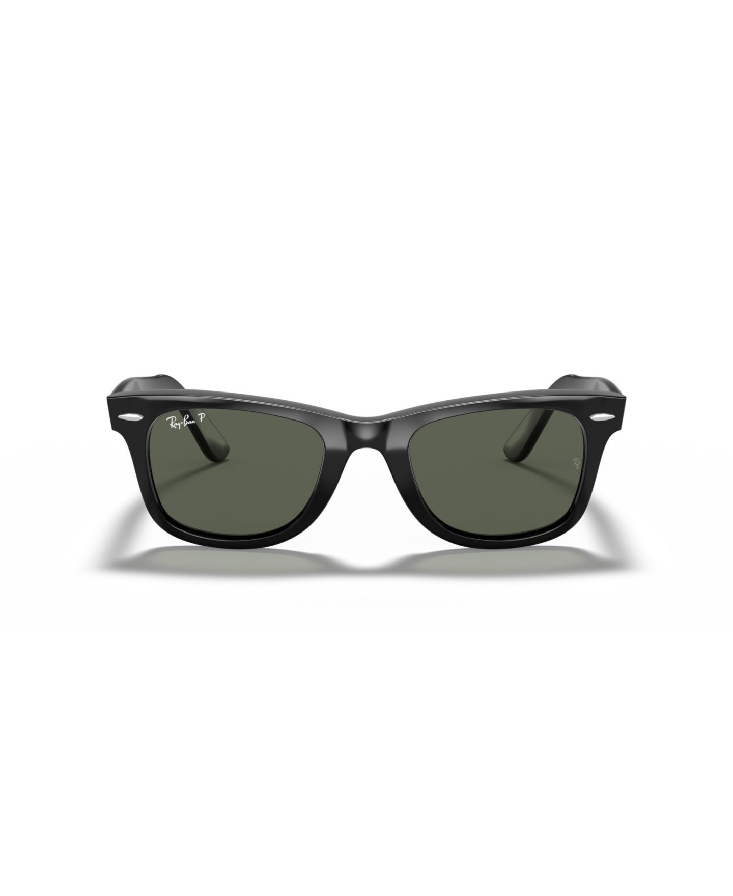 Солнцезащитные очки Ray-Ban Polarized Unisex Sunglasses, RB2140 Original Wayfarer, цвет: Полированный чёрный / Зелёный — фото 2