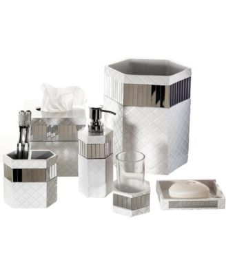 Creative Scents - Luxury Bath Accessory Set, 4 Piece Beige