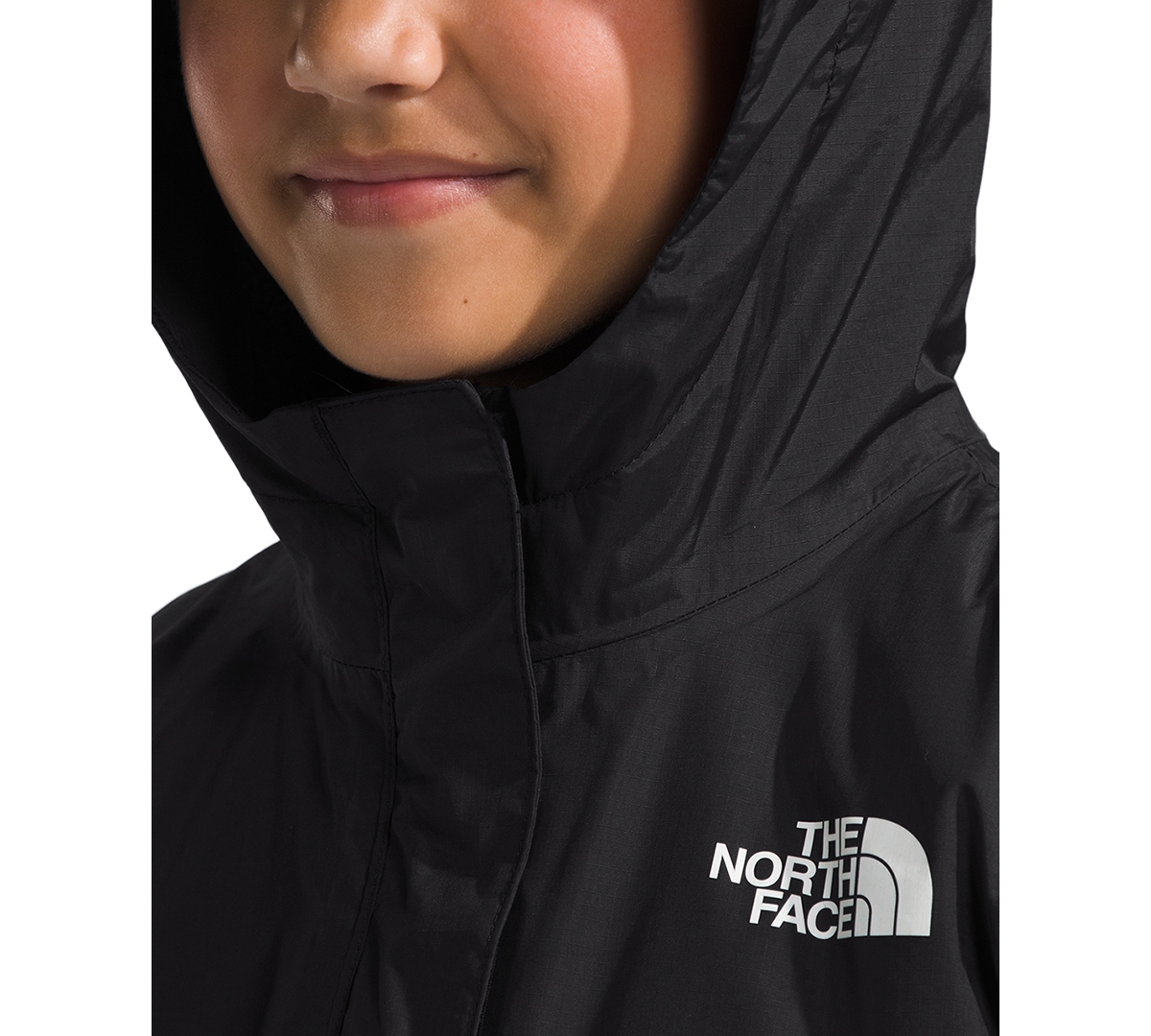 Shop The North Face Big Girls Warm Antora Rain Jacket In Tnf Black
