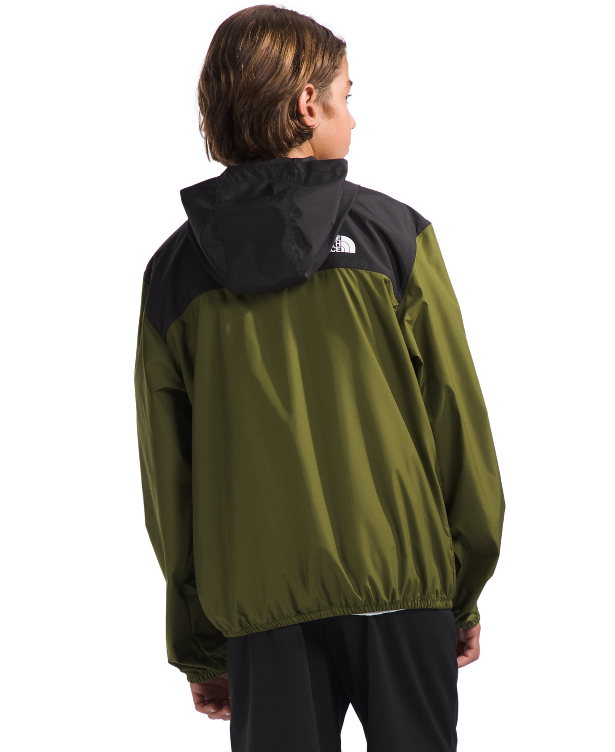 Shop The North Face Big Boys Never Stop Hooded Windwall Jacket In Forest Olive