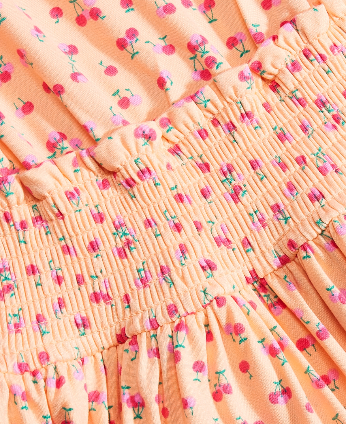 Shop Epic Threads Big Girls Cherry-print Smocked Dress, Created For Macy's In Peach Foam
