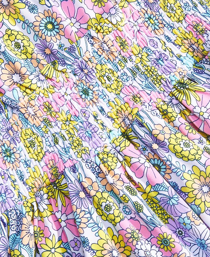 Epic Threads Big Girls Bloom Floral-Print Smocked Dress, Created for ...