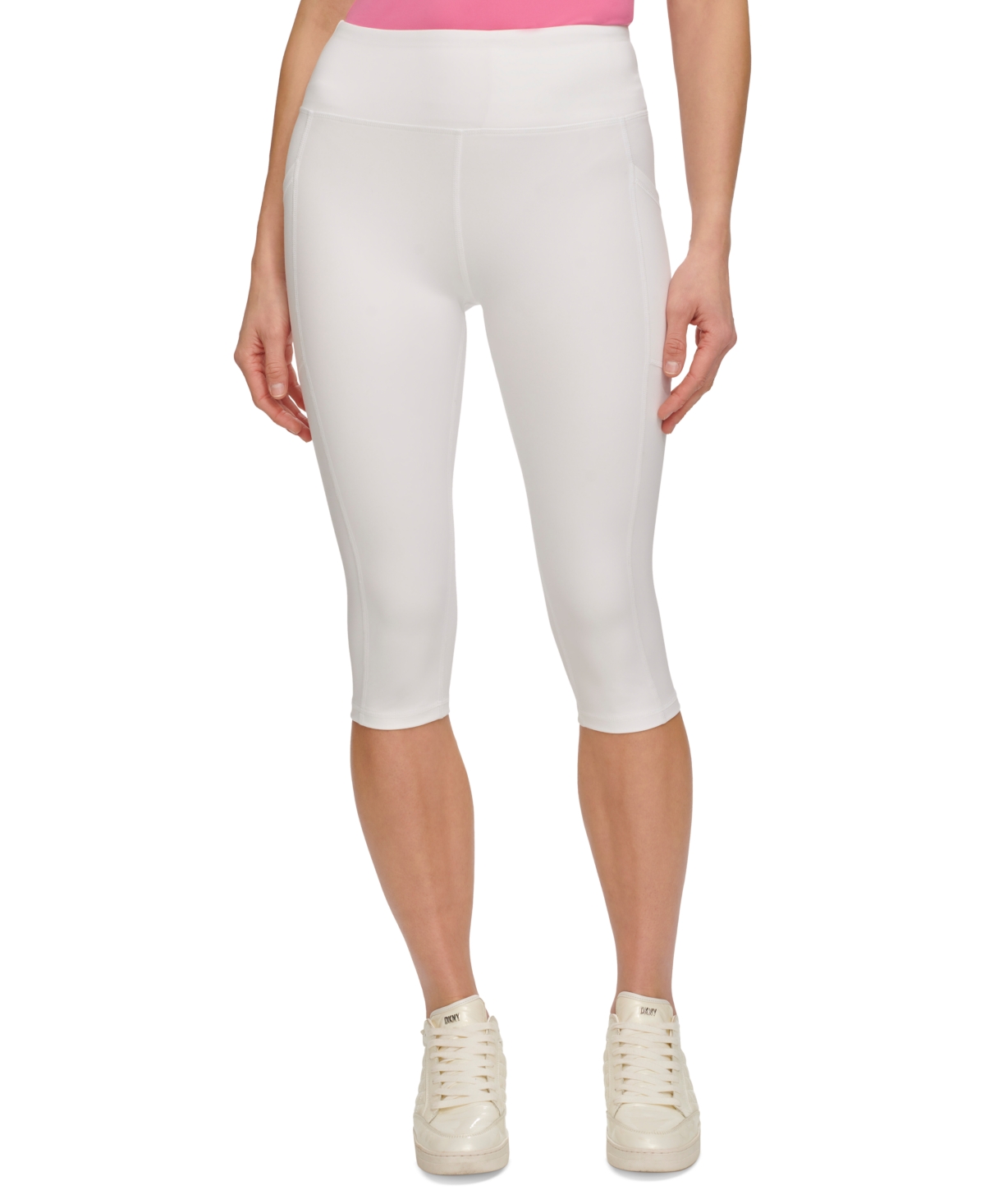Shop Dkny Sport Women's Balance High-waist Capri Leggings In White