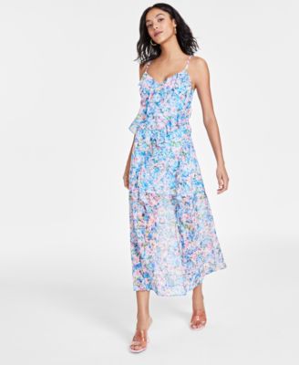 Women s Printed Sleeveless Ruffled Maxi Dress Created for Macy s