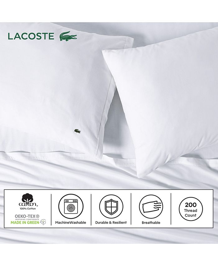 Lacoste Home Solid Cotton Percale Sheet Set, King Macy's
