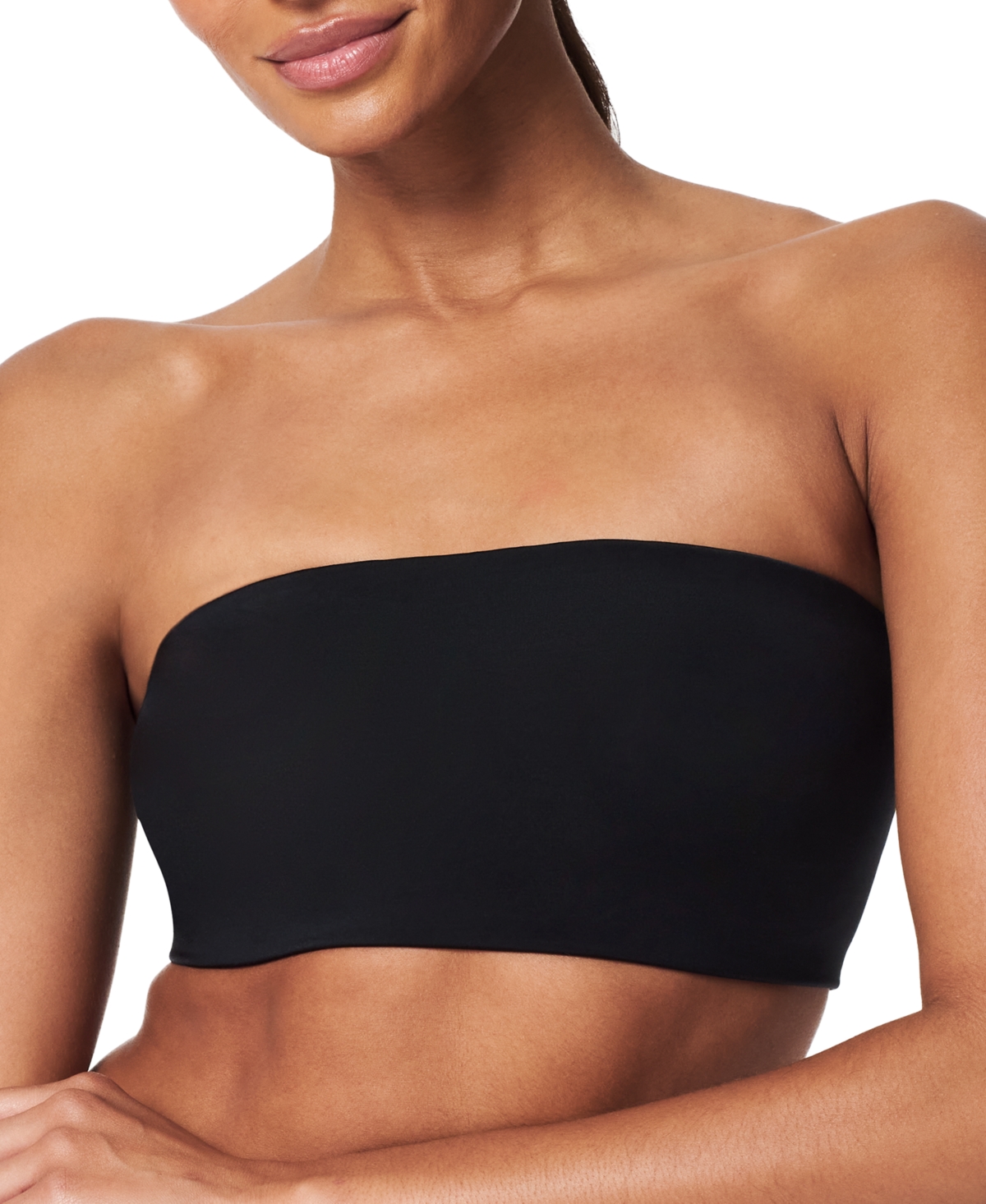 Shop Spanx Women's Pull-on Smoothing Bandeau Bra 30112r In Very Black