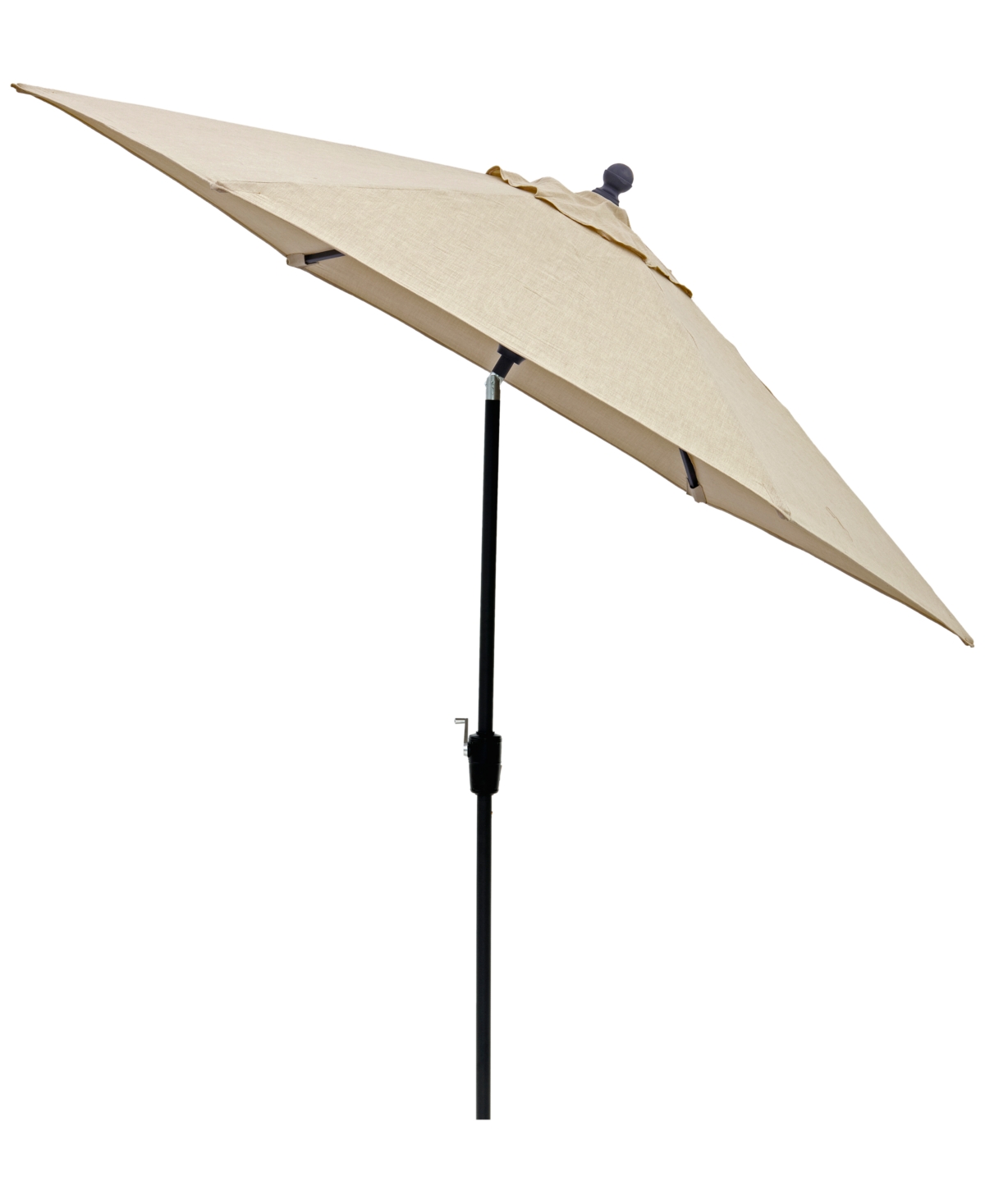 Agio Wythburn Mix And Match Fabric 9' Auto Tilt Umbrella In Straw Natural,pewter Finish