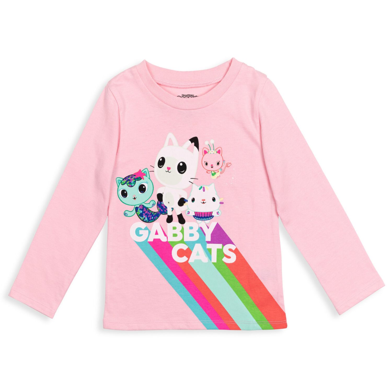 Little Girls Dreamworks Gabbys Dollhouse MerCat Cakey Cat Kitty Fairy Pandy Paws 2 Pack T-Shirts