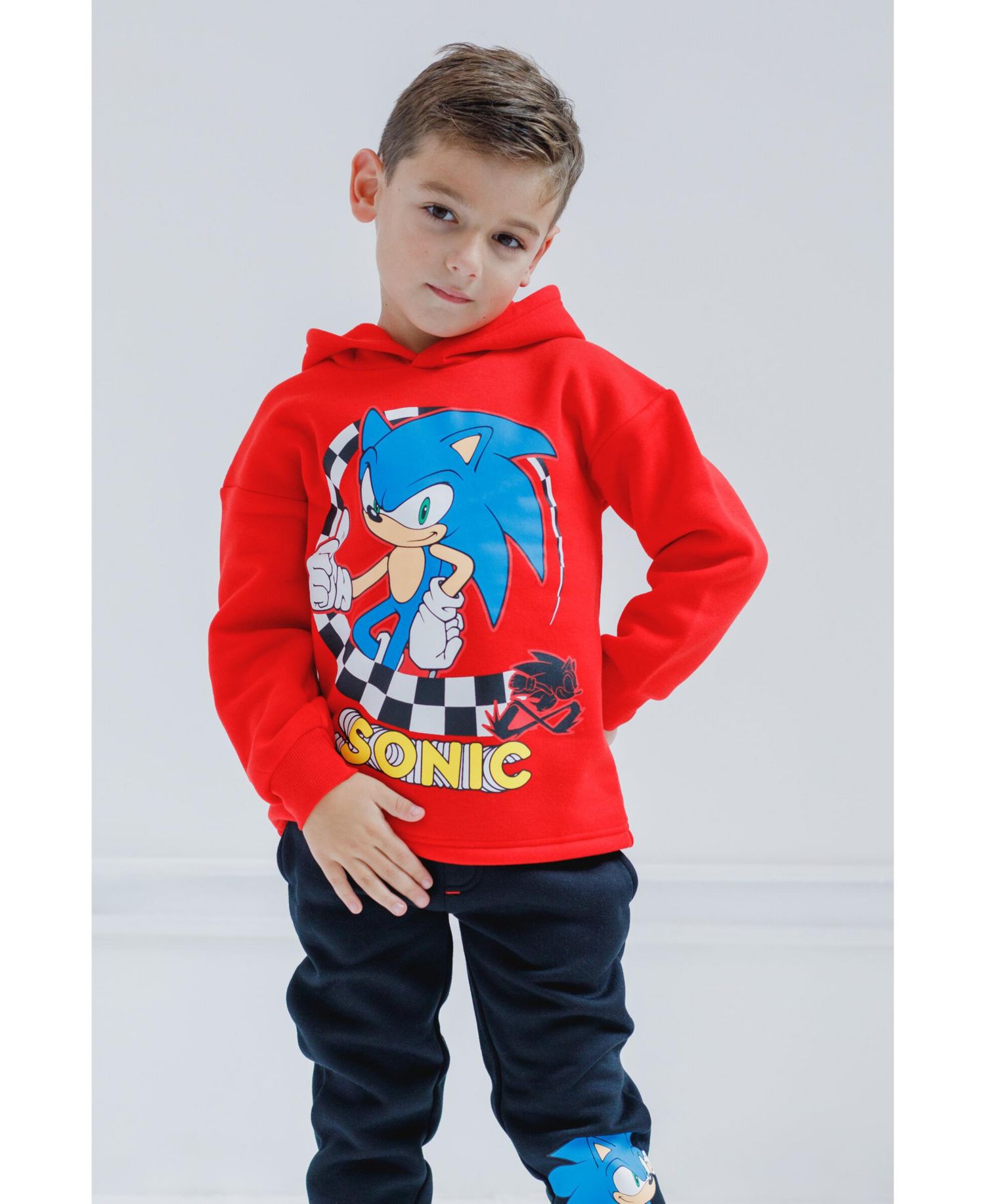 Boys Sonic The Hedgehog Knuckles Tails Pullover Hoodie & Pants Set