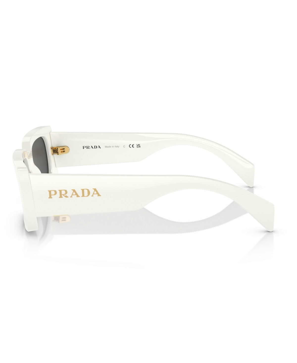 Prada Lettering Rectangular Women's Sunglasses, Pr A07s In White