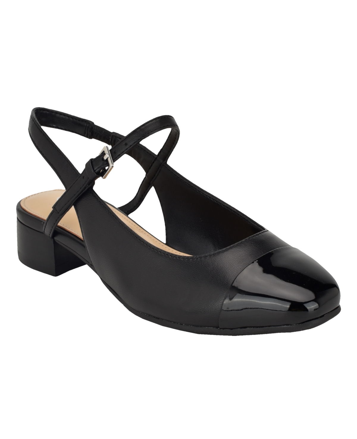 Calvin Klein Women's Blaire Round Toe Block Heel Dress Shoes In Black