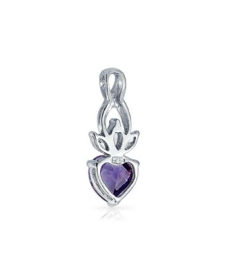 Mystic Rainbow Heart Shaped Cubic Zirconia Crown Infinity Pendant Necklace