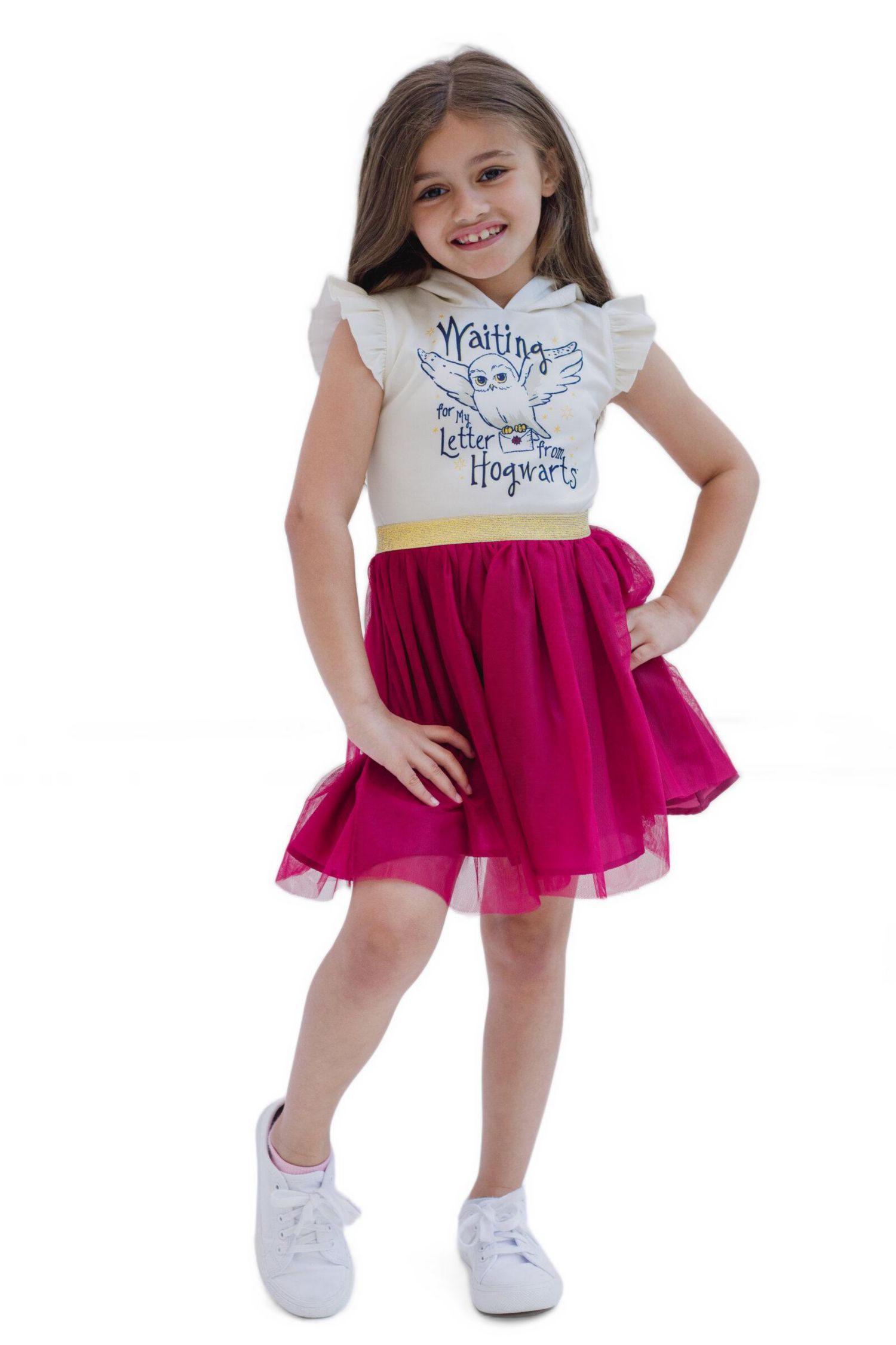 Girl's (4 -16) Hedwig Owl Mesh Tulle Dress