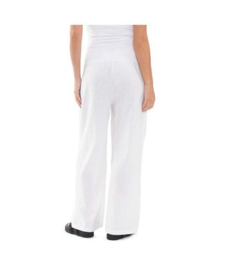 Maternity Ripe Indi Wide Leg Linen Pant White