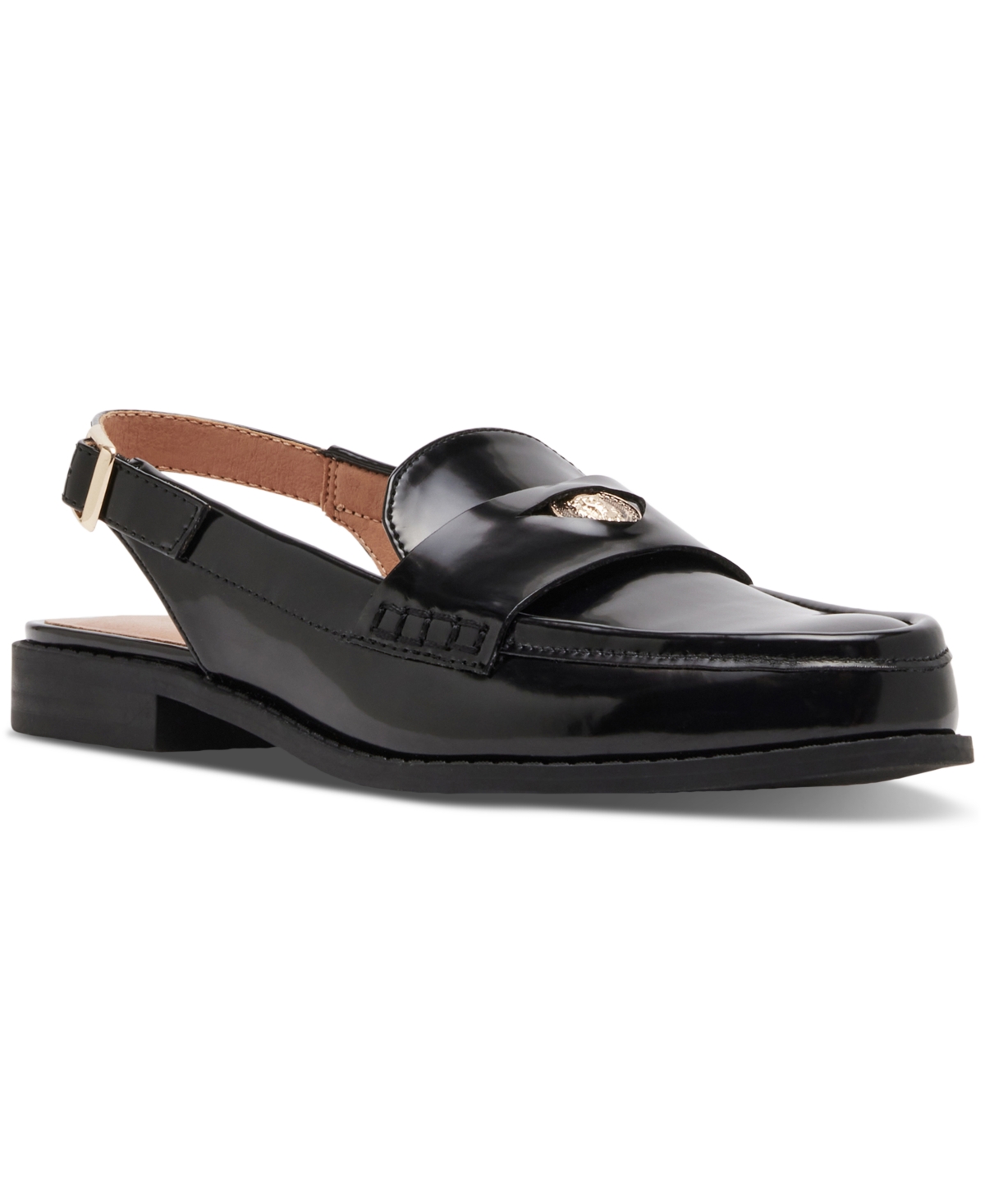 Polly Slingback Penny Loafer Flats - Brown Ruboff