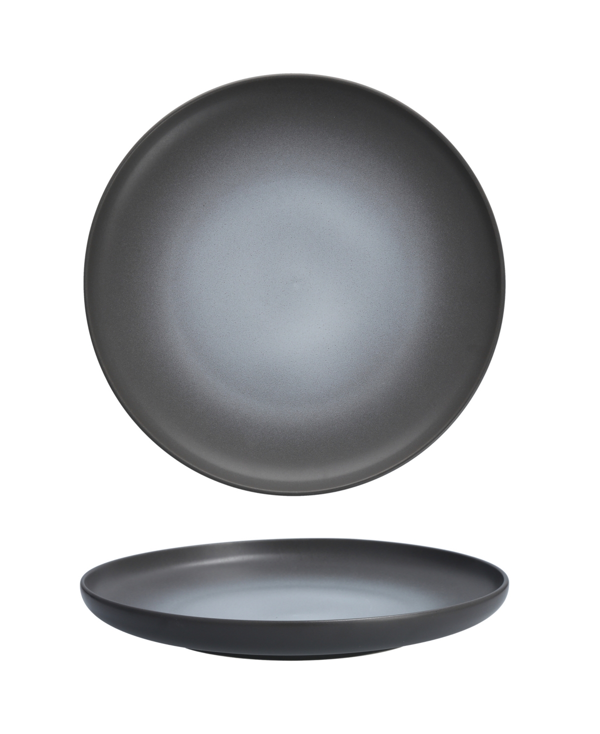 Cloud Terre Hugo Large Coupe Plates, Set of 4 - Charcoal