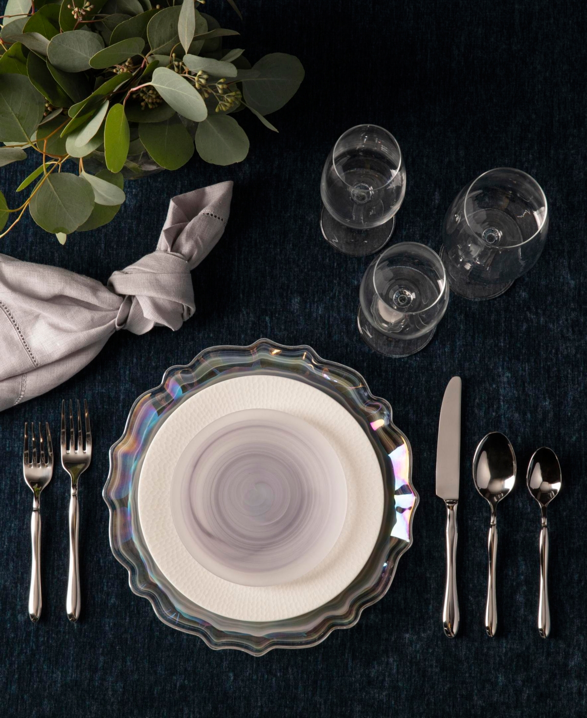 Fortessa La Jolla Glass Salad Plates, Set Of 4 In Grey