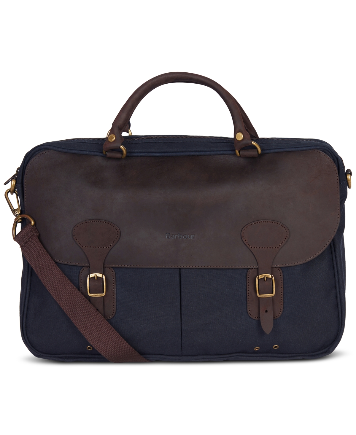 Barbour Men's Waxed Cotton Briefcase In Blue