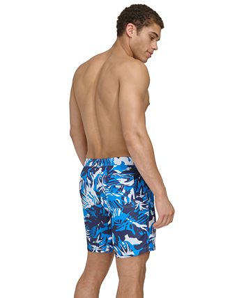 Calvin Klein Men's Island Camo Printed 7" Swim Trunks - Macy's