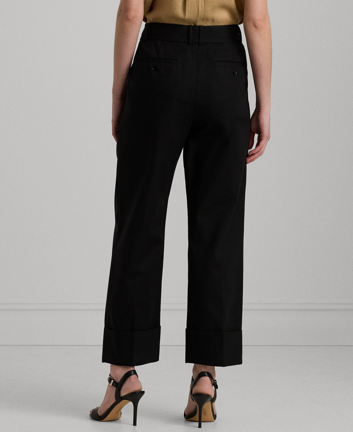 Lauren Ralph Lauren Double-Faced Stretch Cotton Ankle Pants