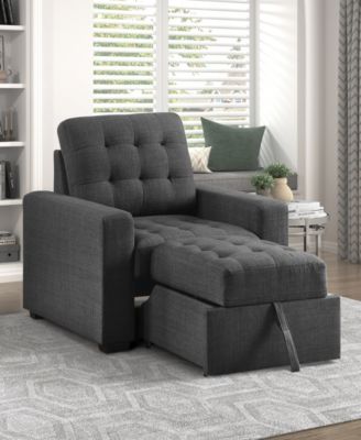 White Label Bonita 38" Chair with Pull-Out Ottoman