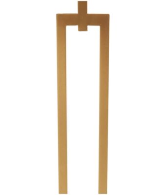 16" x 16" x 23" Marble Geometric Gold-Tone Metal Rectangular Stand Accent Table