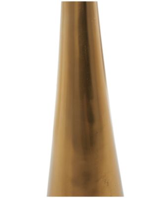 Aluminum Geometric Cone Textured Glass Tabletop Accent Table