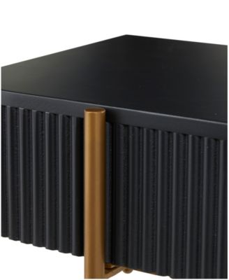 42" x 16" x 30" Wooden Gold-Tone Metal Legs Console Table