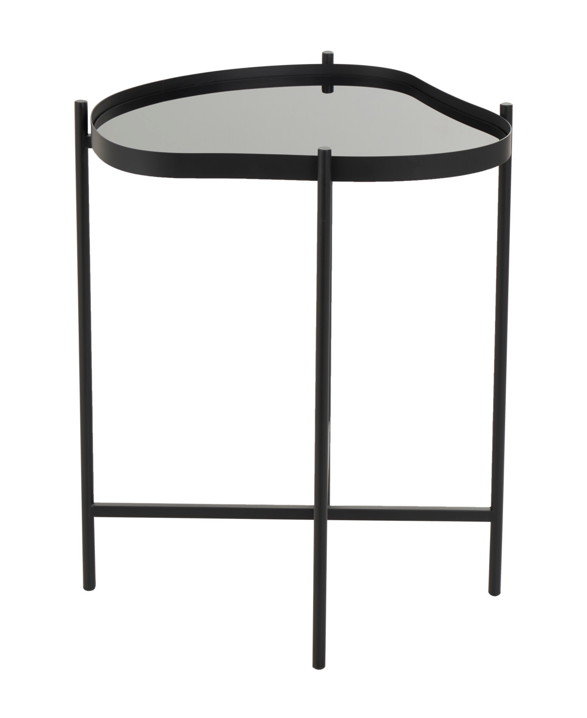Rosemary Lane 19" X 19" X 21" Metal Abstract Wavy X-shaped Base Accent Table In Black