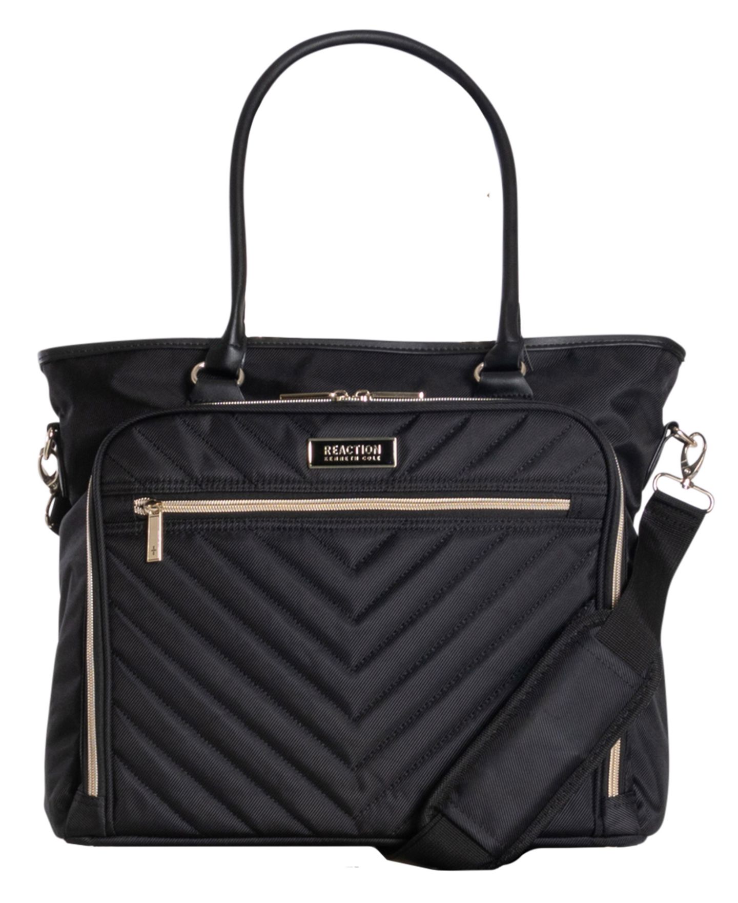 Чемоданы Kenneth Cole Reaction Madison Square Hardside Chevron Expandable Luggage, 2-Piece 20" Carry-On and Tote, цвет: Чёрный — фото 7