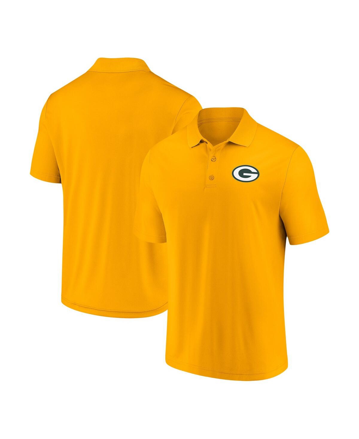 Shop Fanatics Men's  Gold Green Bay Packers Component Polo Shirt