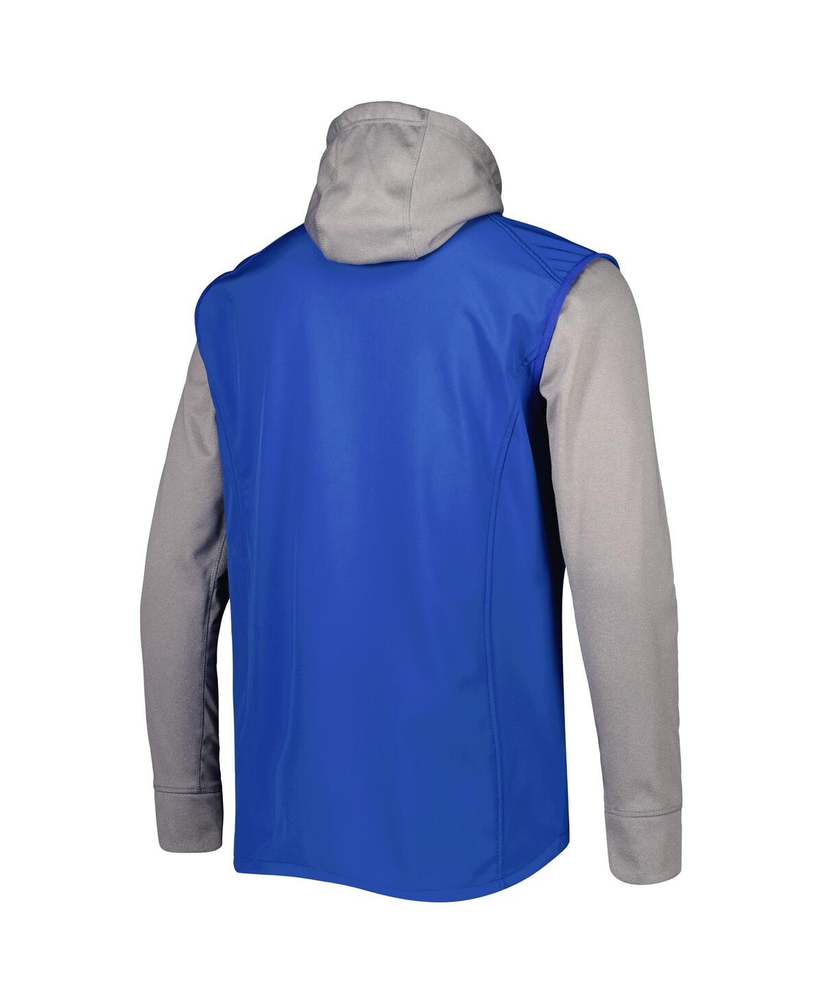 DUNBROOKE MEN'S DUNBROOKE ROYAL, HEATHER GRAY NEW YORK METS ALPHA FULL-ZIP JACKET 