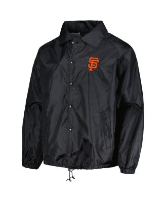 Men's Black San Francisco Giants Coach's Raglan Full-Snap Windbreaker Jacket