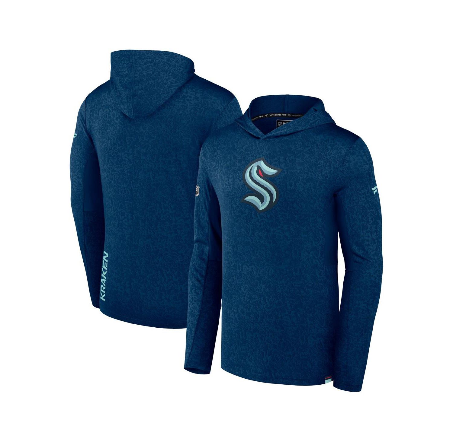 Men's Deep Sea Blue Seattle Kraken Authentic Pro Lightweight Pullover Hoodie