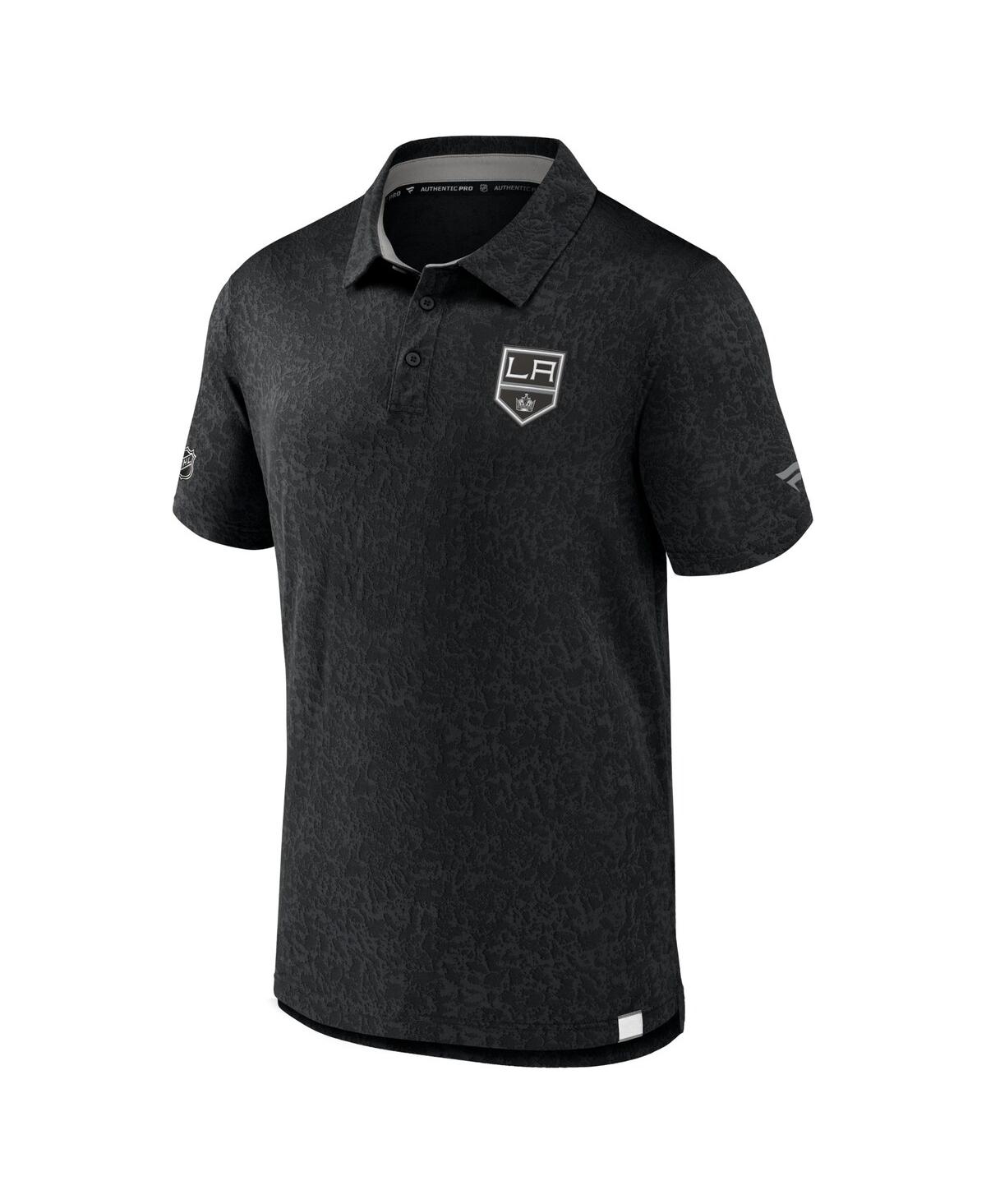 Men's FanaticsLos Angeles Kings Authentic Pro Jacquard Polo Shirt - Black