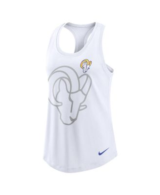 Women's White Los Angeles Rams Tri-Blend Scoop Neck Racerback Tank Top