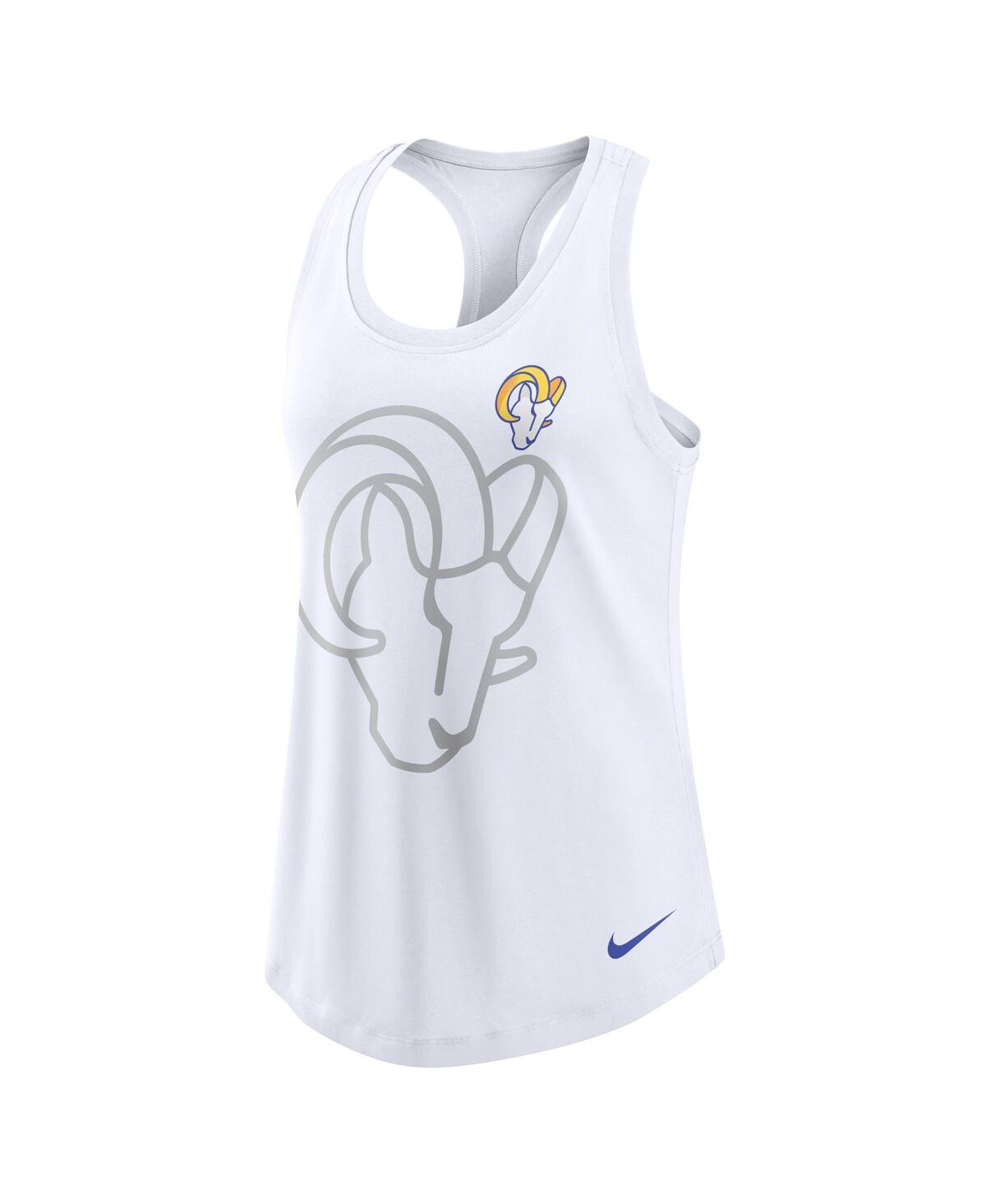 Nike Women's  White Los Angeles Rams Tri-blend Scoop Neck Racerback Tank Top In White