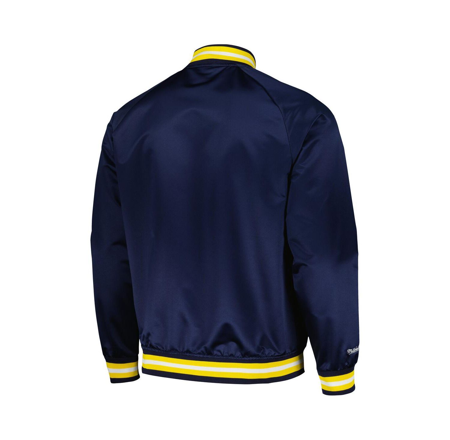 Men's Navy Indiana Pacers Hardwood Classics Throwback Wordmark Raglan Full-Snap Jacket