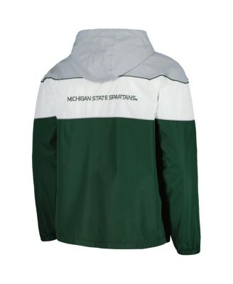 Men's Green Michigan State Spartans Center Line Half-Zip Raglan Hoodie Jacket